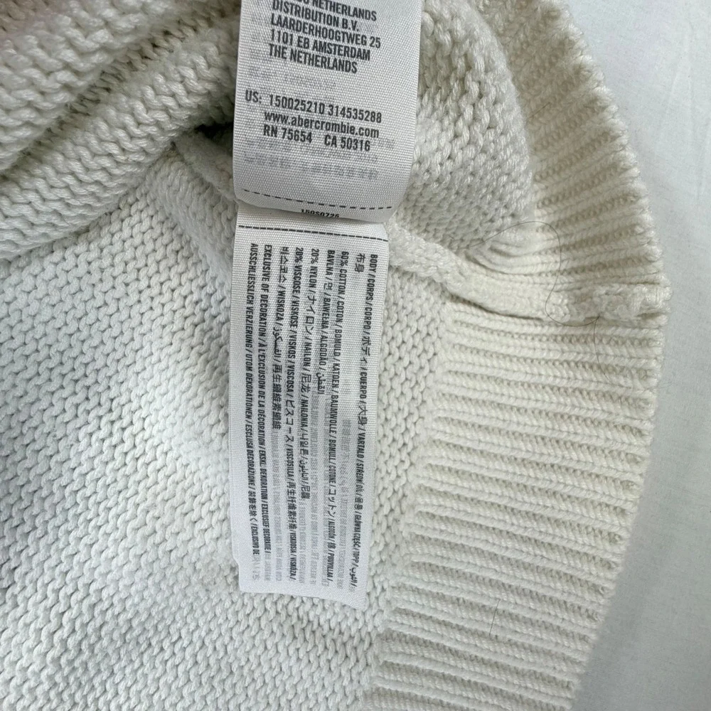 Abercrombie & Fitch Woman's Cream Knit V‎ Neck Vest Tank Top Sweater Size L - Picture 3 of 6